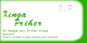 kinga priher business card